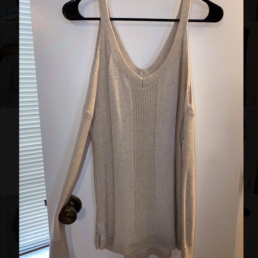 Cold shoulder sweater